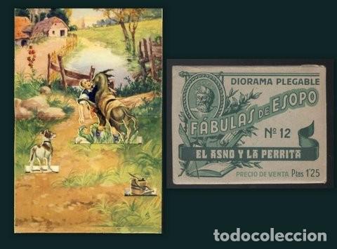 Otros art&iacute;culos de coleccionismo en papel: EL ASNO Y LA PERRITA. Diorama Plegable pop-up Fabulas de Esopo n&ordm; 12