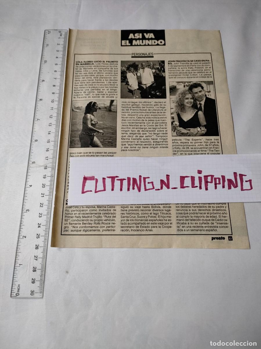 Otros art&iacute;culos de coleccionismo en papel: Clipping [JOHN TRAVOLTA, LOLA FLORES][PR](1991) Random