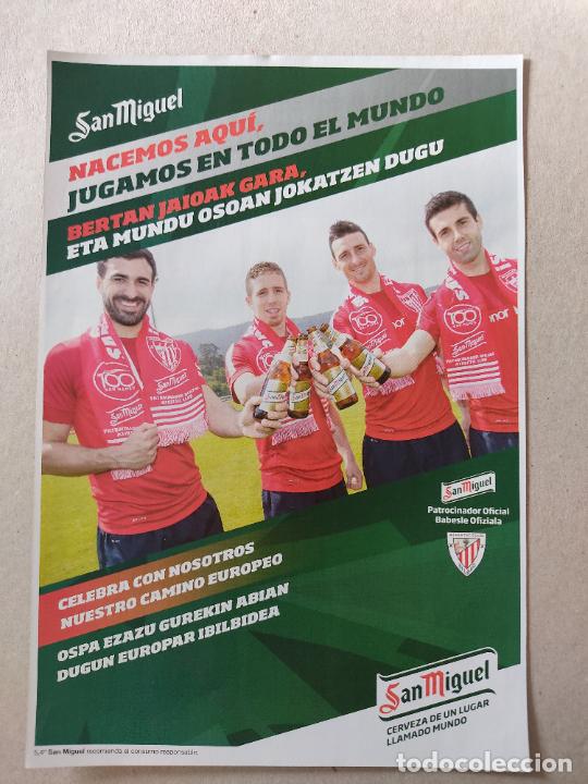 Otros Art&iacute;culos de Coleccionismo en Papel: HOJA REVISTA ATHLETIC CLUB BILBAO BALENZIAGA MUNIAIN ADURIZ SUSAETA PUBLICIDAD SAN MIGUEL PLANTILLA