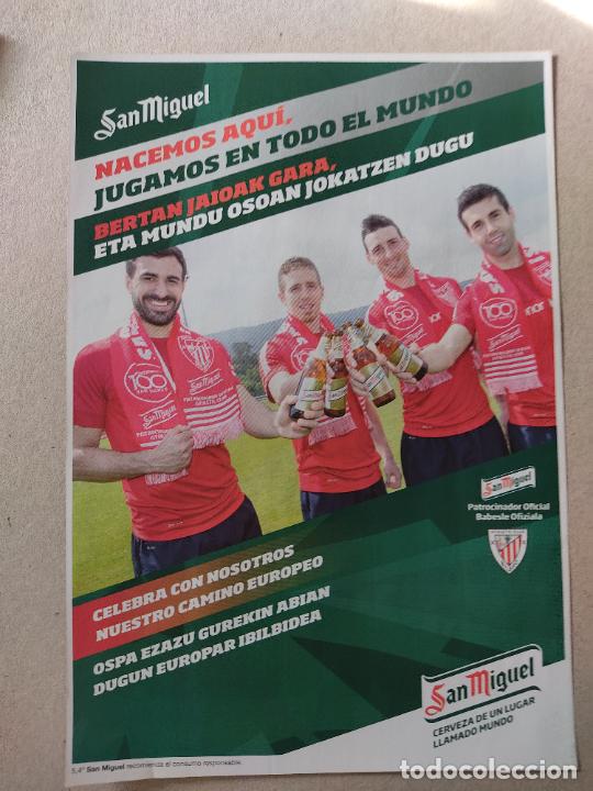 Otros Art&iacute;culos de Coleccionismo en Papel: HOJA REVISTA ATHLETIC CLUB BILBAO BALENZIAGA MUNIAIN ADURIZ SUSAETA PUBLICIDAD SAN MIGUEL PLANTILLA