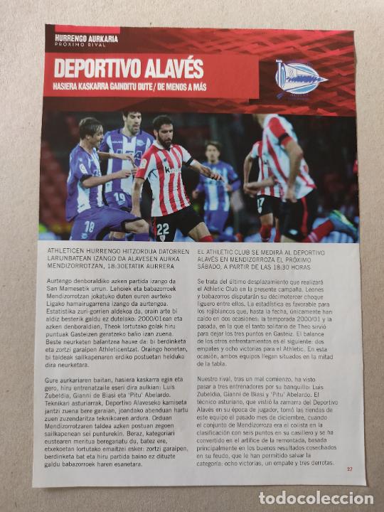 Otros art&iacute;culos de coleccionismo en papel: HOJA REVISTA ATHLETIC CLUB BILBAO SAN MAMES PUBLICIDAD SAN MIGUEL RAUL PINA MANU GARCIA ALAVES