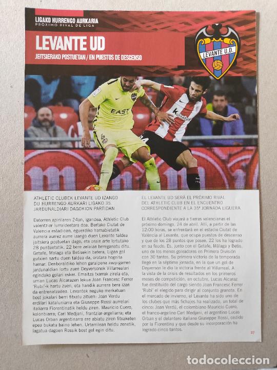 Otros Art&iacute;culos de Coleccionismo en Papel: HOJA REVISTA ATHLETIC CLUB BILBAO PUBLICIDAD SAN MIGUEL VICTOR CAMARASA LEVANTE SUSAETA