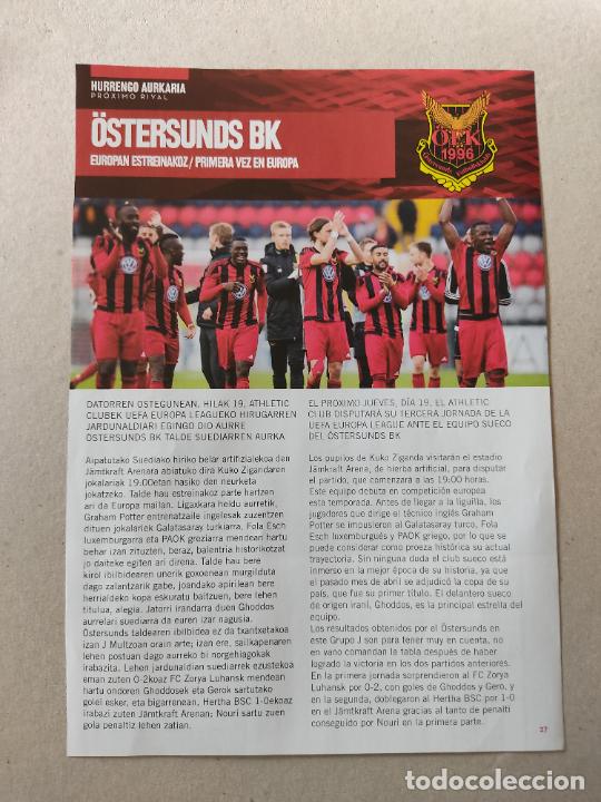 Otros art&iacute;culos de coleccionismo en papel: HOJA REVISTA ATHLETIC CLUB BILBAO EQUIPO PLANTILLA OSTERSUNDS BK SAN MAMES PUBLICIDAD SAN MIGUEL