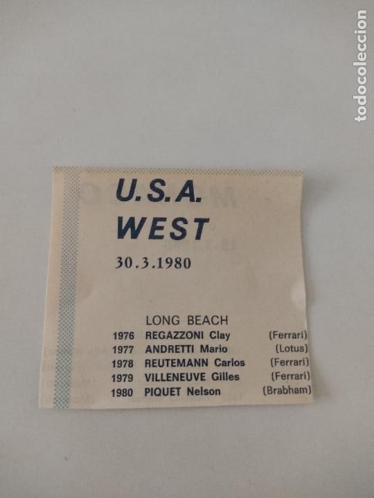 Otros art&iacute;culos de coleccionismo en papel: RECORTE DE PAPEL ALBUM COCHE USA WEST MONACO FERRARI MASERATI ALFA ROMERO LOTUS MIDE 7,3CM X 6,7CM