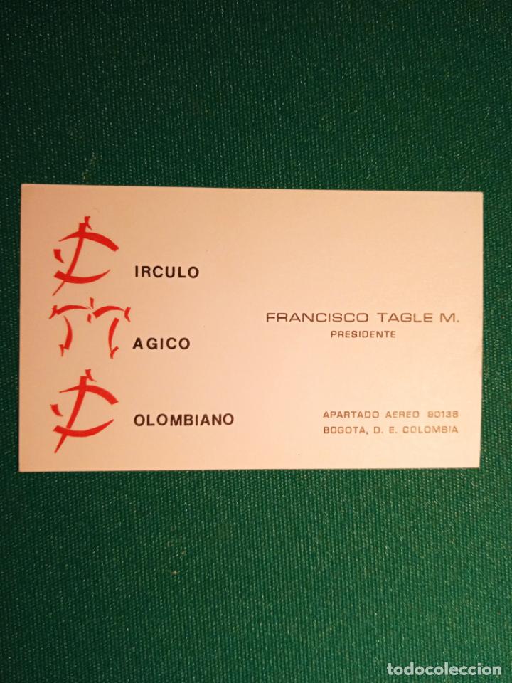 Paper Collecting Others: CIRCULO M&Aacute;GICO COLOMBIANO - COLOMBIA - TARJETA DE VISITA - 9 X 5.5 cm.