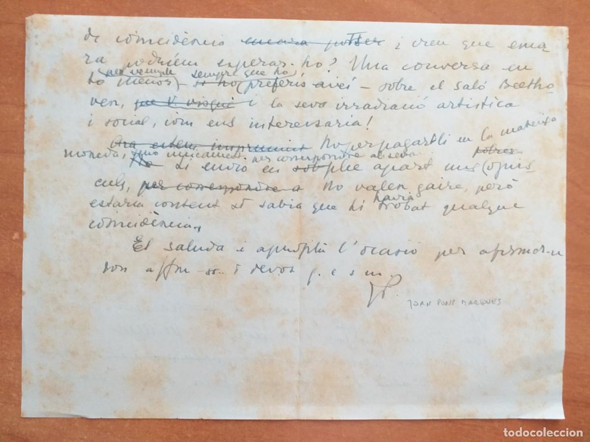 Otros Art&iacute;culos de Coleccionismo en Papel: BORRADOR DE NOTA AL PARECER ESCRITA POR JOAN PONS MARQUES - MALLORCA