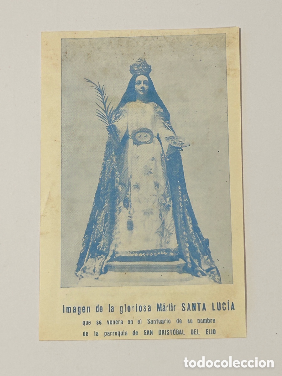 Otros art&iacute;culos de coleccionismo en papel: ANTIGUA ESTAMPA RELIGIOSA. GLORIOSA M&Aacute;RTIR SANTA LUC&Iacute;A. ORACI&Oacute;N