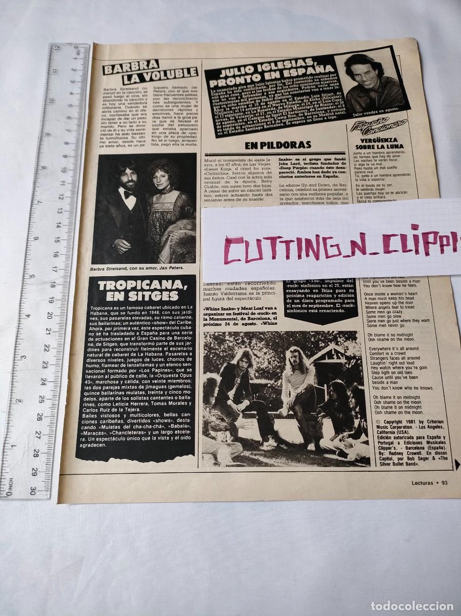 Otros Art&iacute;culos de Coleccionismo en Papel: Clipping [JULIO IGLESIAS, BARBRA STREISAND, YES][LCT](1983) Random