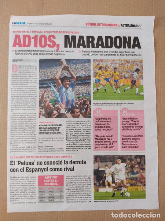 Otros Art&iacute;culos de Coleccionismo en Papel: REPORTAJE PERIODICO LA GRADA ESPANYOL ESPA&Ntilde;OL ADIOS MARADONA ARGENTINA EL PELUSA AD10S DIEGO ARMANDO