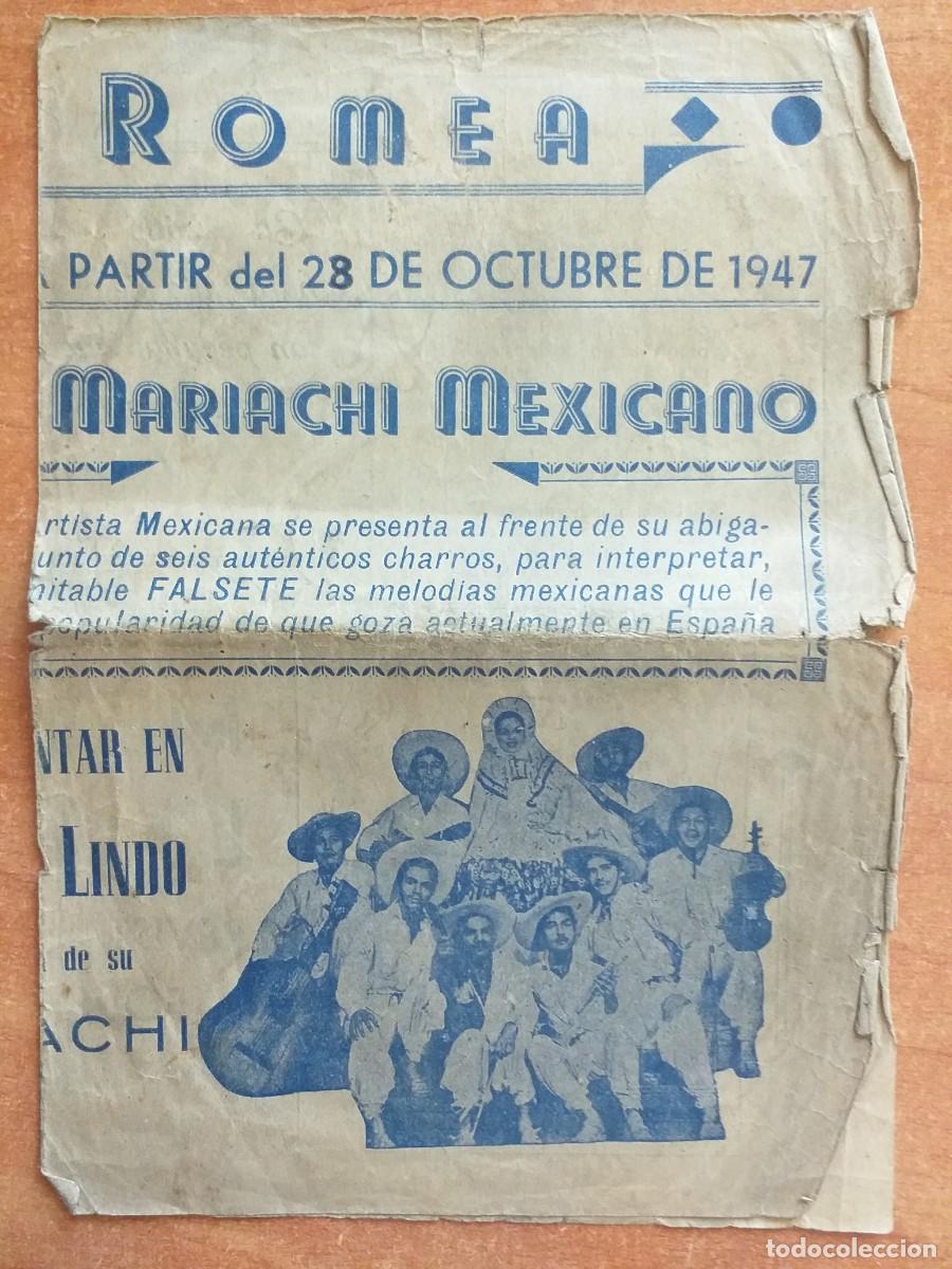 Paper Collecting Others: 1947 TEATRO ROMEA - IRMA VILA Y SU MARIACHI MEXICANO