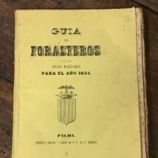 Otros Artículos de Coleccionismo en Papel: GUÍA DE FORASTEROS EN LAS ISLAS BALEARES - IMPRENTA BALEAR, TORRENS PALMA 1854