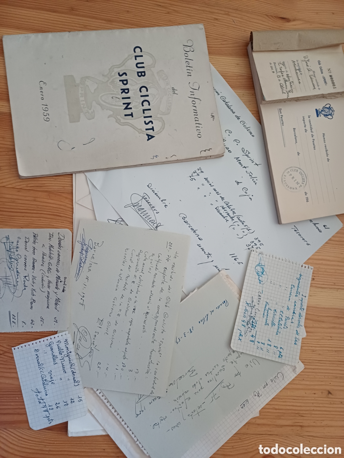 Otros Art&iacute;culos de Coleccionismo en Papel: Lote documentos Club Ciclista Sprint Barcelona Trofeo Mossen Borras Cobega Jose Chover Nolla Viader