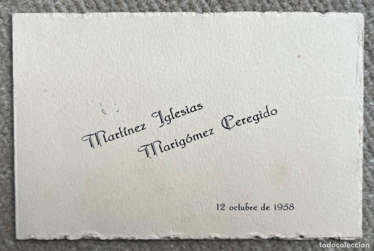 Otros art&iacute;culos de coleccionismo en papel: Men&uacute; de boda del Hotel Roma - Santander - A&ntilde;o 1958