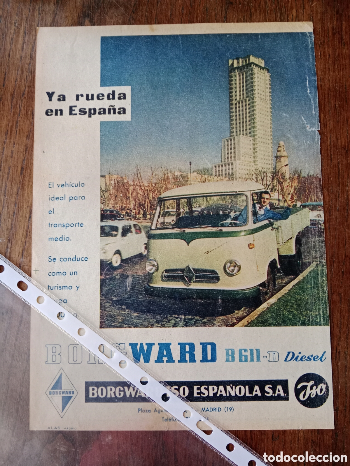 Outros artigos de papel: Publicidad furgoneta Borgward iso espa&ntilde;ola