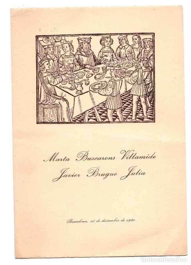 Otros art&iacute;culos de coleccionismo en papel: MENU ENLACE HOTEL COLON. BARCELONA 15 DE DICIEMBRE DE 1960