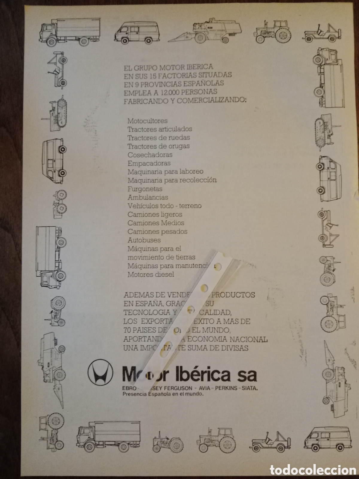 Paper Collecting Others: Publicidad motor ib&eacute;rica Ebro ava siata perkins massey ferguson