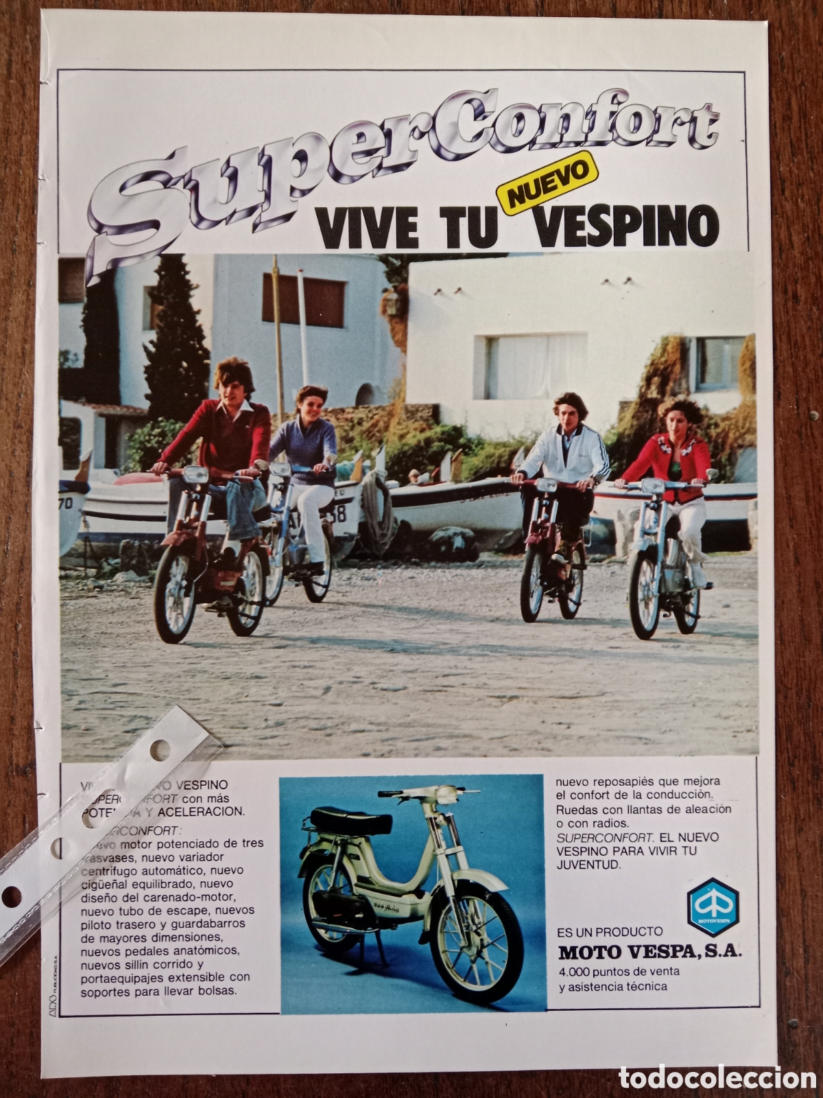 Otros Art&iacute;culos de Coleccionismo en Papel: Publicidad ciclomotor vespino vespa