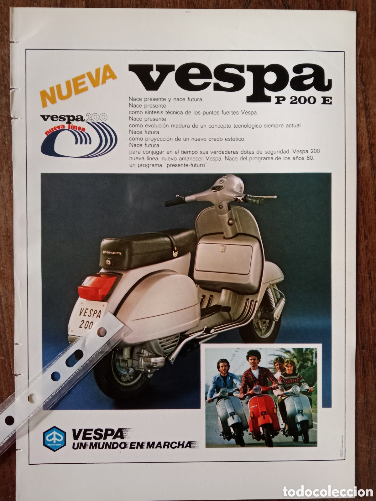 Otros Art&iacute;culos de Coleccionismo en Papel: Publicidad moto vespa