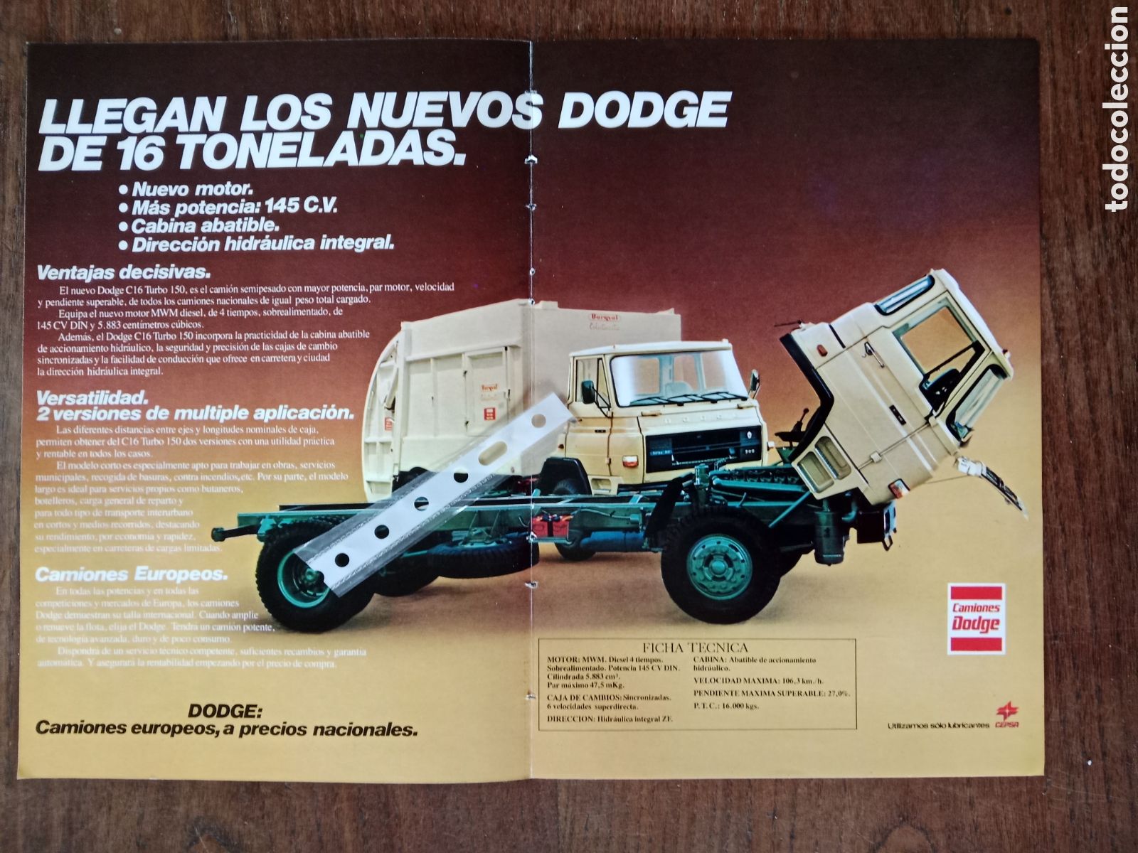Outros artigos de papel: Publicidad cami&oacute;n Dodge de 1980