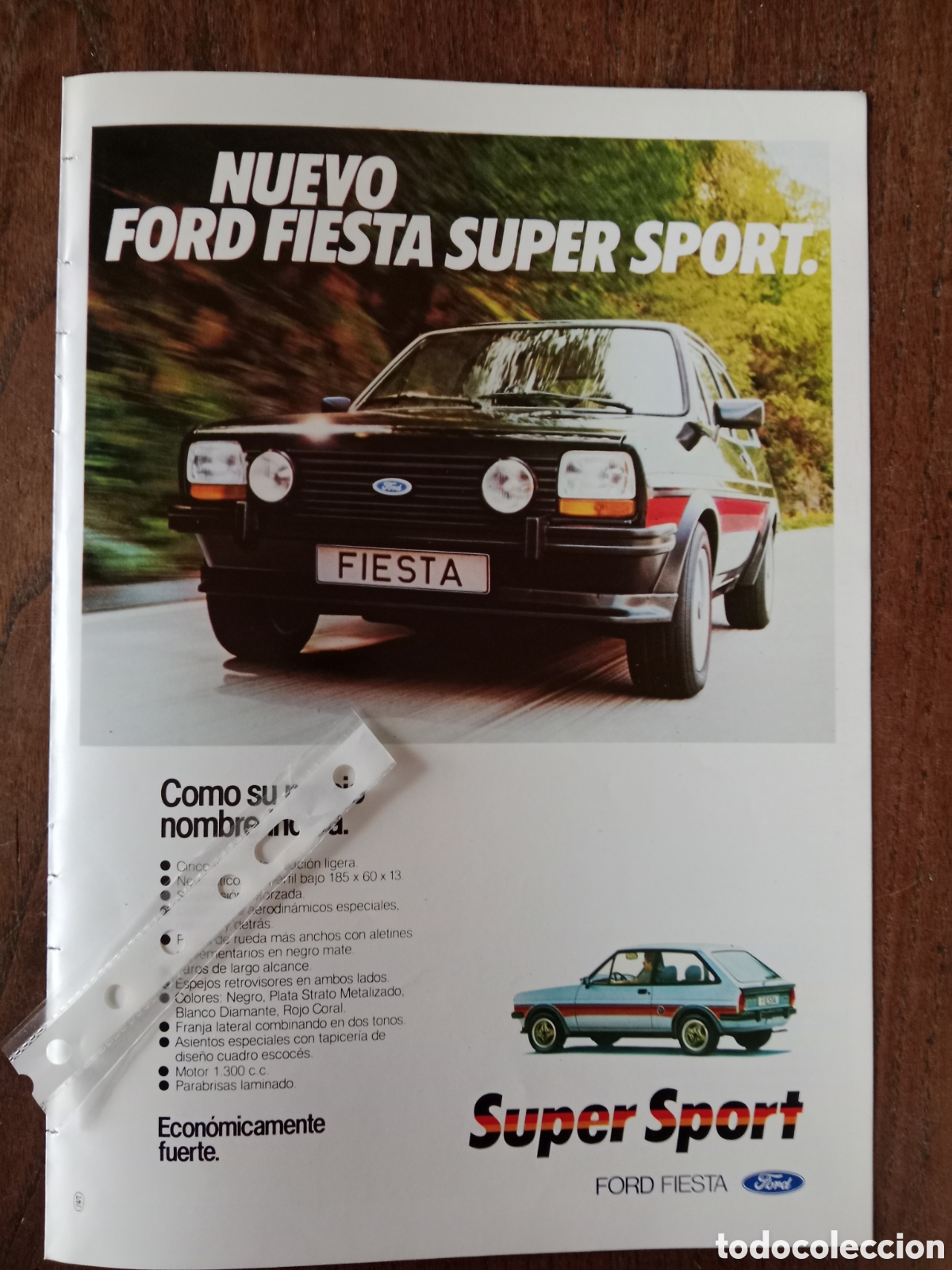 Outros artigos de papel: Publicidad autom&oacute;vil Ford fiesta super sport de 1980