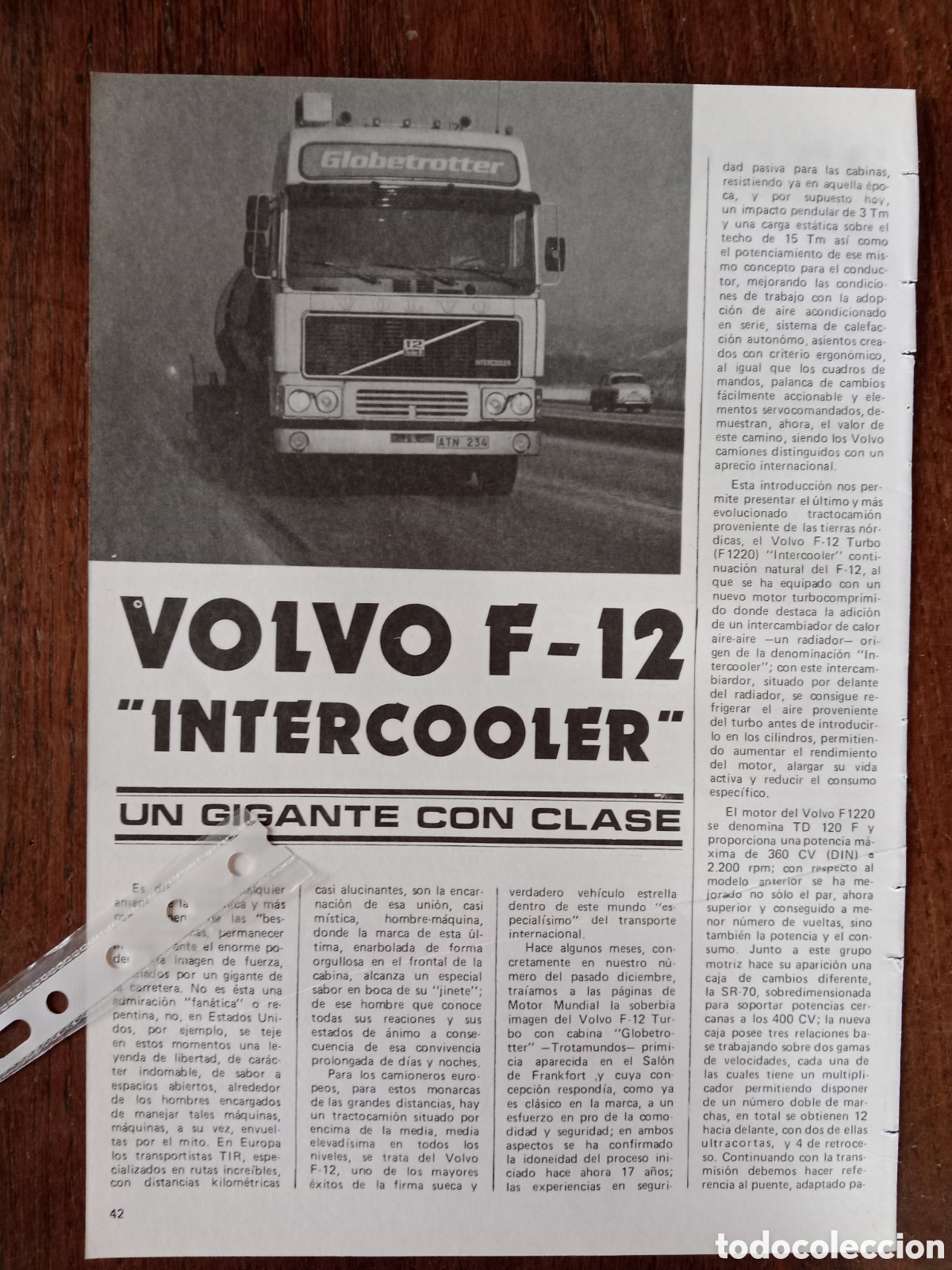 Outros artigos de papel: Reportaje cami&oacute;n volvo F 12 de 1980
