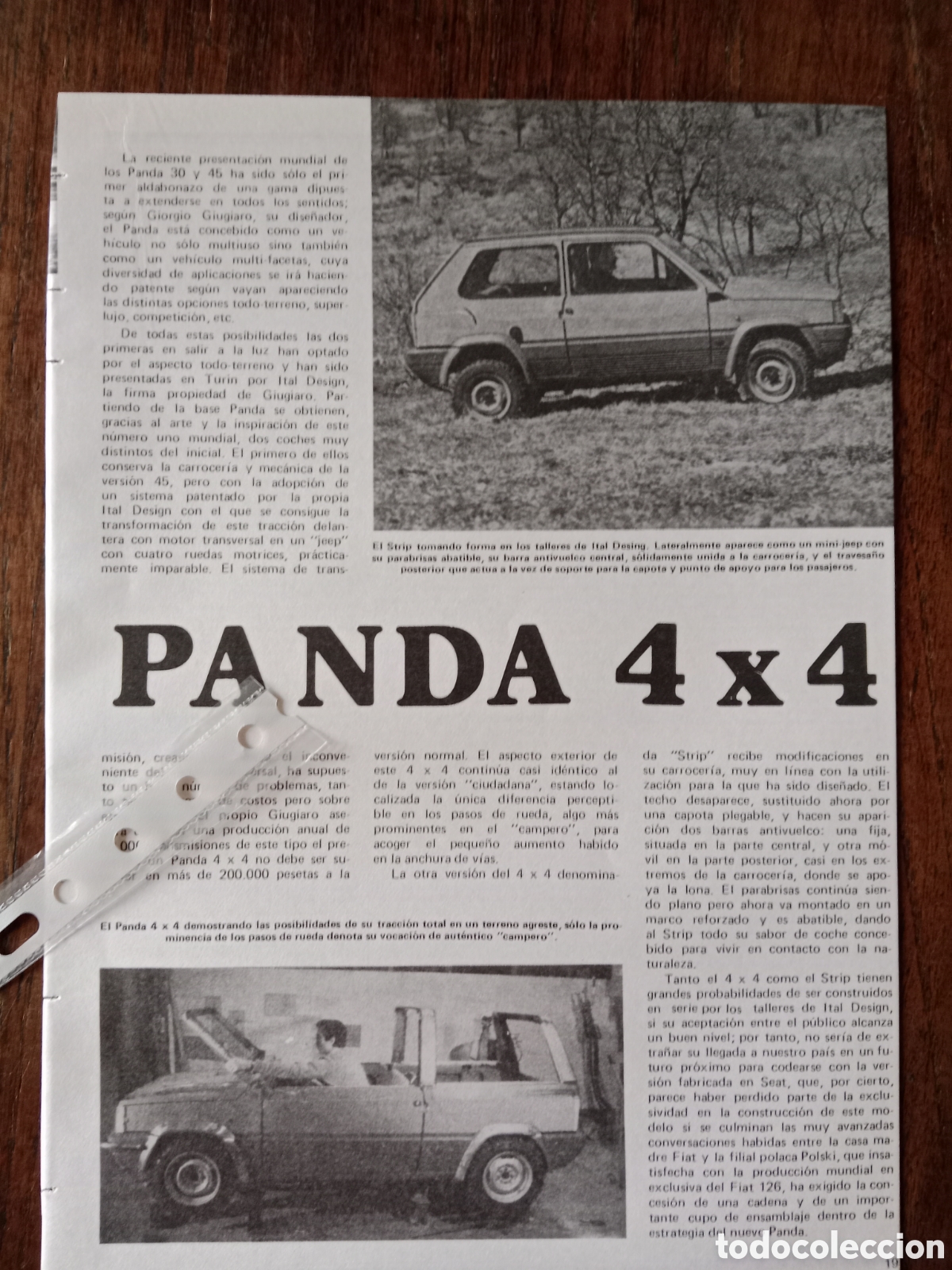 Outros artigos de papel: Reportaje autom&oacute;vil fiat Panda 4x4 de 1980