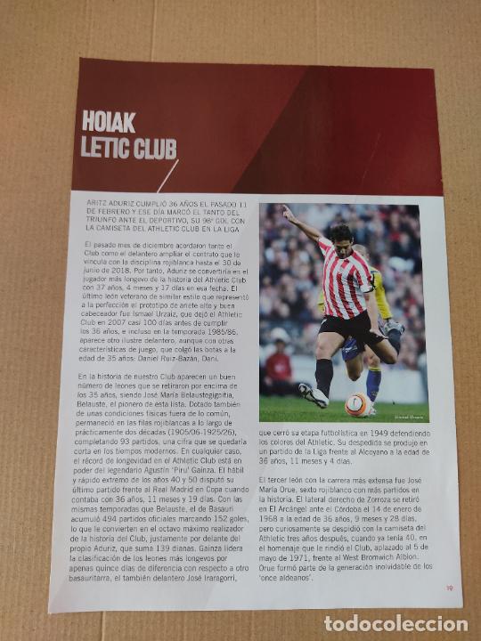 Otros art&iacute;culos de coleccionismo en papel: HOJA REVISTA ATHLETIC CLUB BILBAO TIPO REPORTAJE ISMAEL URZAIZ PUBLICIDAD SAN MIGUEL