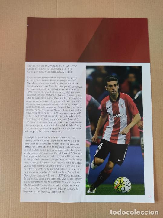 Otros Art&iacute;culos de Coleccionismo en Papel: HOJA REVISTA ATHLETIC CLUB BILBAO REPORTAJE MARKEL SUSAETA 400 PARTIDOS EXPERIENCIA MATCH DAY