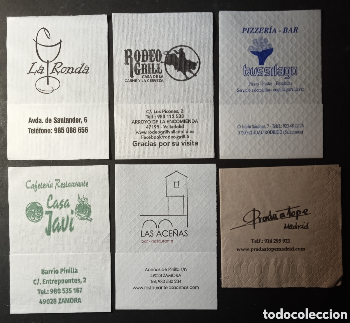 Paper Collecting Others: LOTE 28 SERVILLETAS DE PAPEL