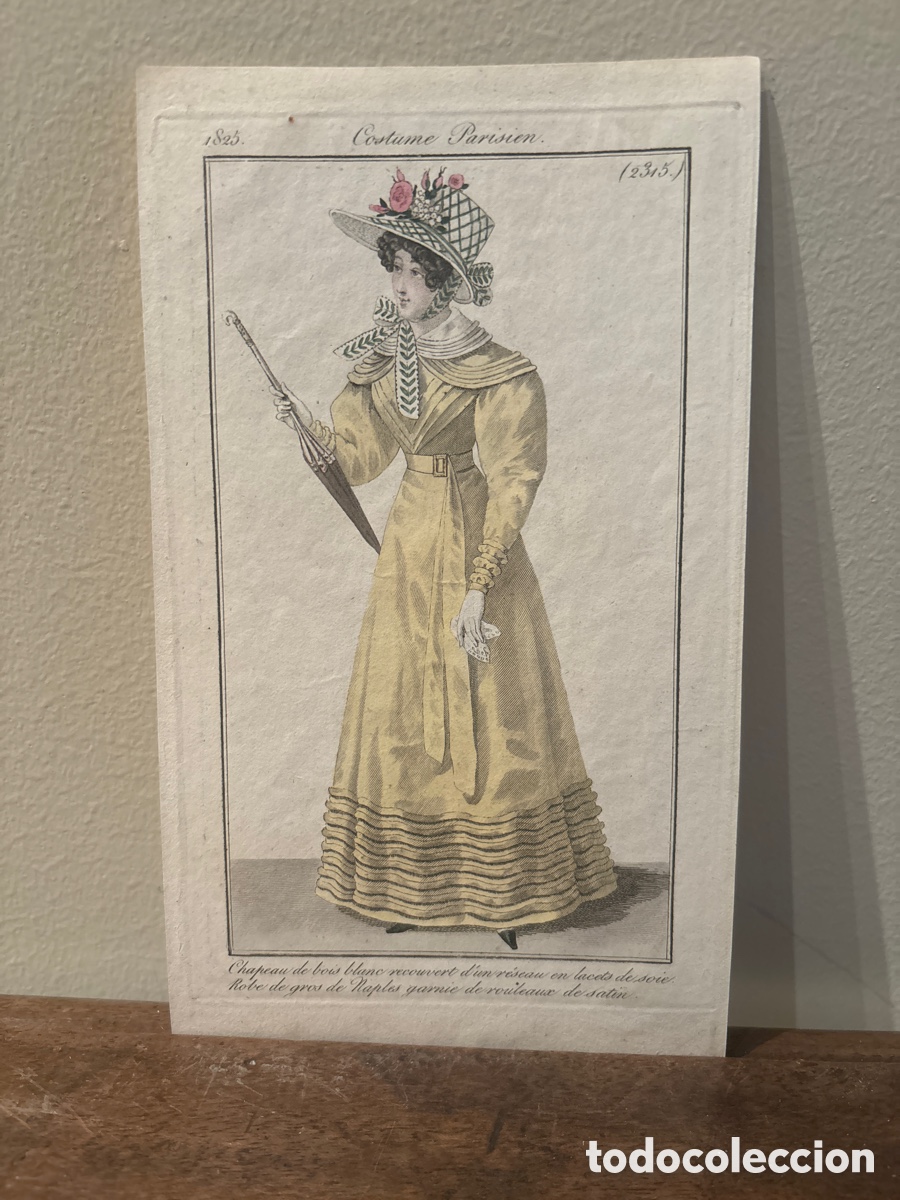 Otros art&iacute;culos de coleccionismo en papel: Grabado coloreado franc&eacute;s sobre 1880
