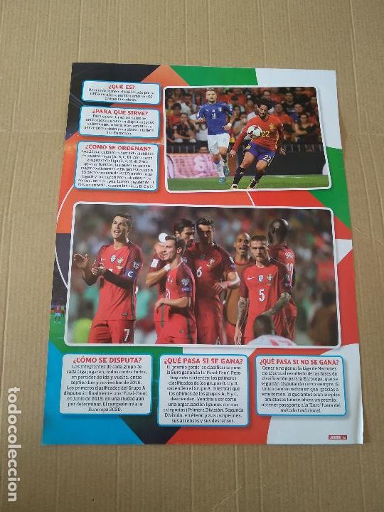 Otros Art&iacute;culos de Coleccionismo en Papel: HOJA REVISTA JUGON TIPO REPORTAJE CALENDARIO NATIONS LEAGUE PORTUGAL CRISTIANO RONALDO ISCO IMMOBILE