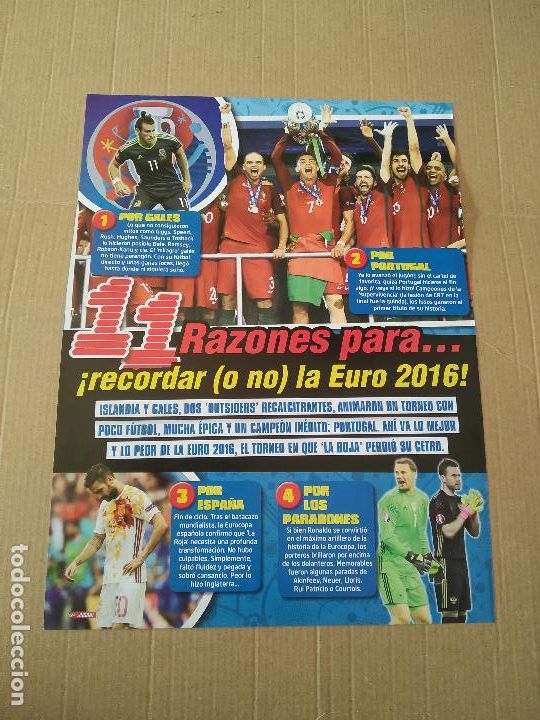 Otros Art&iacute;culos de Coleccionismo en Papel: HOJA REVISTA JUGON TIPO REPORTAJE EURO 2016 PORTUGAL CRISTIANO RONALDO PUBLICIDAD DANONE MORIENTES