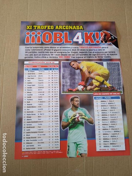Otros Art&iacute;culos de Coleccionismo en Papel: HOJA REVISTA JUGON TIPO REPORTAJE TROFEO ARCONADA OBLAK ATLETICO MADRID NEYMAR POGBA MBAPPE