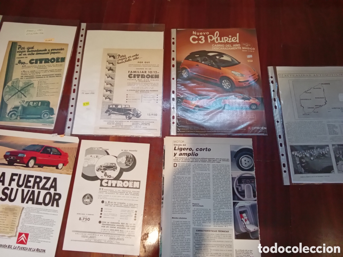 Otros Art&iacute;culos de Coleccionismo en Papel: Colecci&oacute;n 7 anuncios y reportajes de Citroen, la mayor&iacute;a del primer tercio del siglo XX