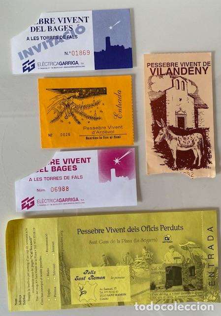 Otros Art&iacute;culos de Coleccionismo en Papel: 5 ENTRADES PESSEBRES VIVENTS VILANDENY - ARD&Egrave;VOL - LES TORRES DE FALS - SANT GUIM DE LA PLANA