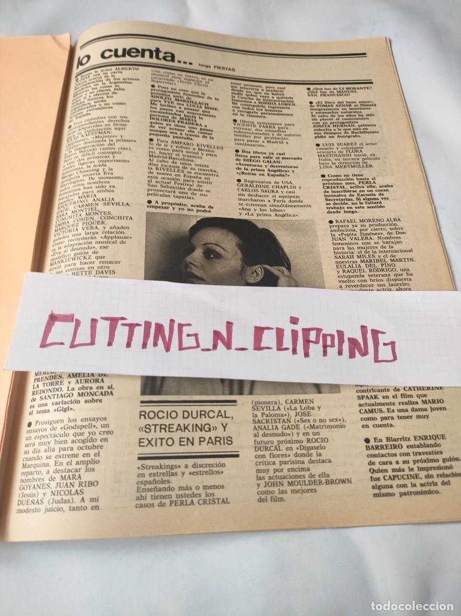 Otros Art&iacute;culos de Coleccionismo en Papel: Clipping [ROCIO DURCAL][F1354](1974) Random