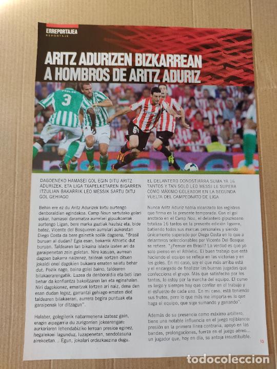 Otros Art&iacute;culos de Coleccionismo en Papel: HOJA REVISTA ATHLETIC CLUB BILBAO REPORTAJE ADURIZ AMAYA PAULAO BETIS PUBLICIDAD SAN MIGUEL