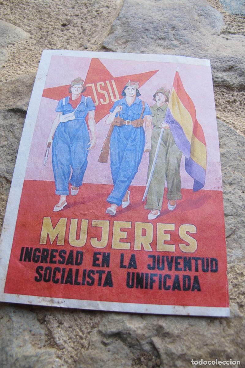 Sammelleidenschaft Andere Papierartikel: MUJERES INGRESAD EN LA JUVENTUD SOCIALISTA UNIFICADA. J.S.U. TAMA&Ntilde;O POSTAL