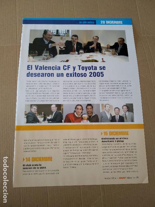 Otros Art&iacute;culos de Coleccionismo en Papel: HOJA REVISTA VALENCIA PUBLICIDAD TOYOTA AUTOMOVIL UN CAFE VALENCIANISTA