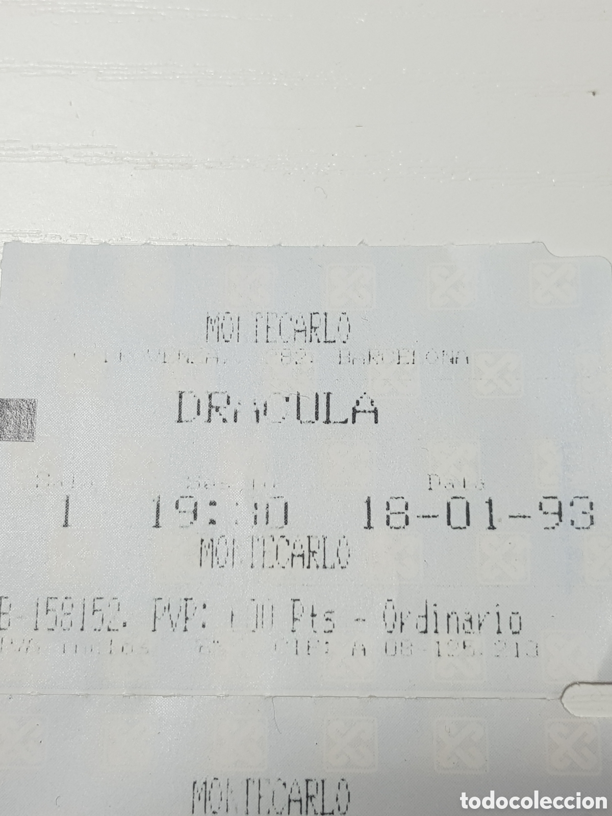 Otros Art&iacute;culos de Coleccionismo en Papel: 2 entradas del cine Montecarlo de Barcelona pel&iacute;cula dracula 1993