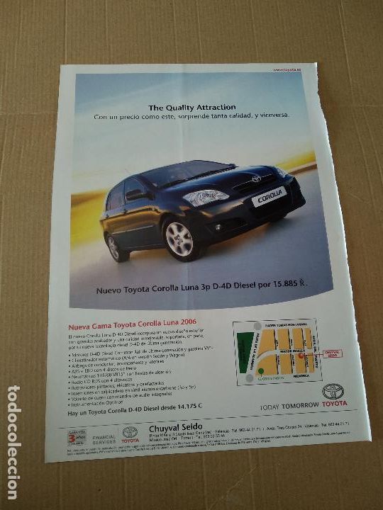 Otros Art&iacute;culos de Coleccionismo en Papel: HOJA REVISTA VALENCIA PUBLICIDAD TOYOTA COCHE COROLLA LES GRAELLES EL MEJOR ARROZ DEL MUNDO