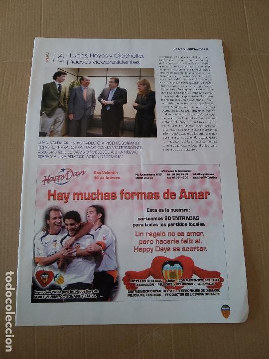 Otros Art&iacute;culos de Coleccionismo en Papel: HOJA REVISTA VALENCIA PUBLICIDAD HAPPY DAYS AMAR RUFETE VILLA VICENTE LESIONADO LA COBRA ILIE