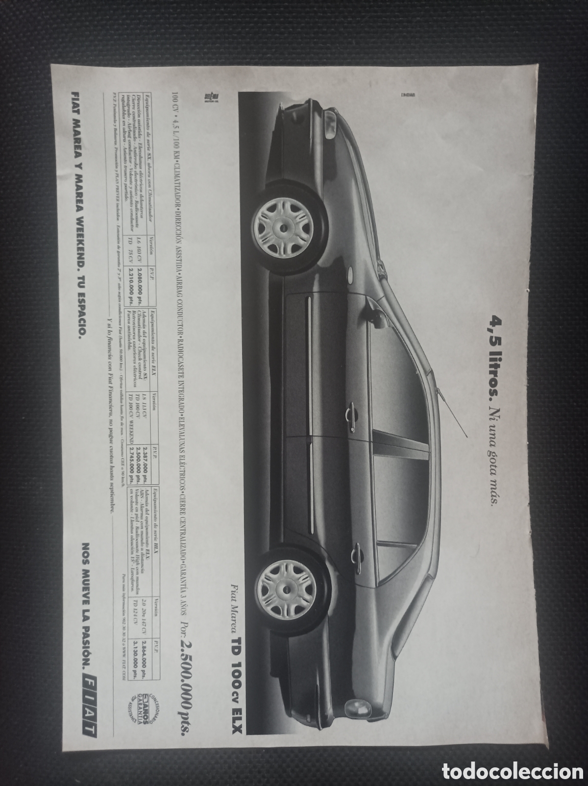 Otros Art&iacute;culos de Coleccionismo en Papel: RECORTE PUBLICIDAD FIAT A&Ntilde;OS 90