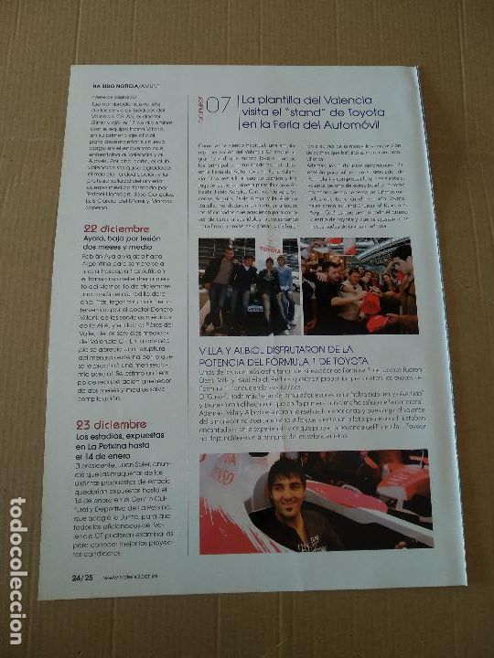 Otros Art&iacute;culos de Coleccionismo en Papel: HOJA REVISTA VALENCIA TIPO REPORTAJE VILLA ALBIOL FORMULA 1 TOYOTA F1 HAPPY DAYS PUBLICIDAD NAVIDAD