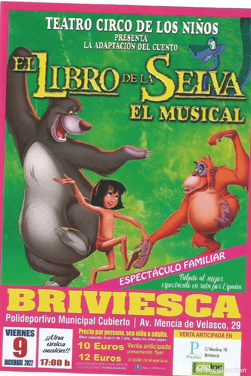 Otros art&iacute;culos de coleccionismo en papel: Flyers Briviesca, Circo Espectaculo El Libro de la Selva Diciembre de 2022 1