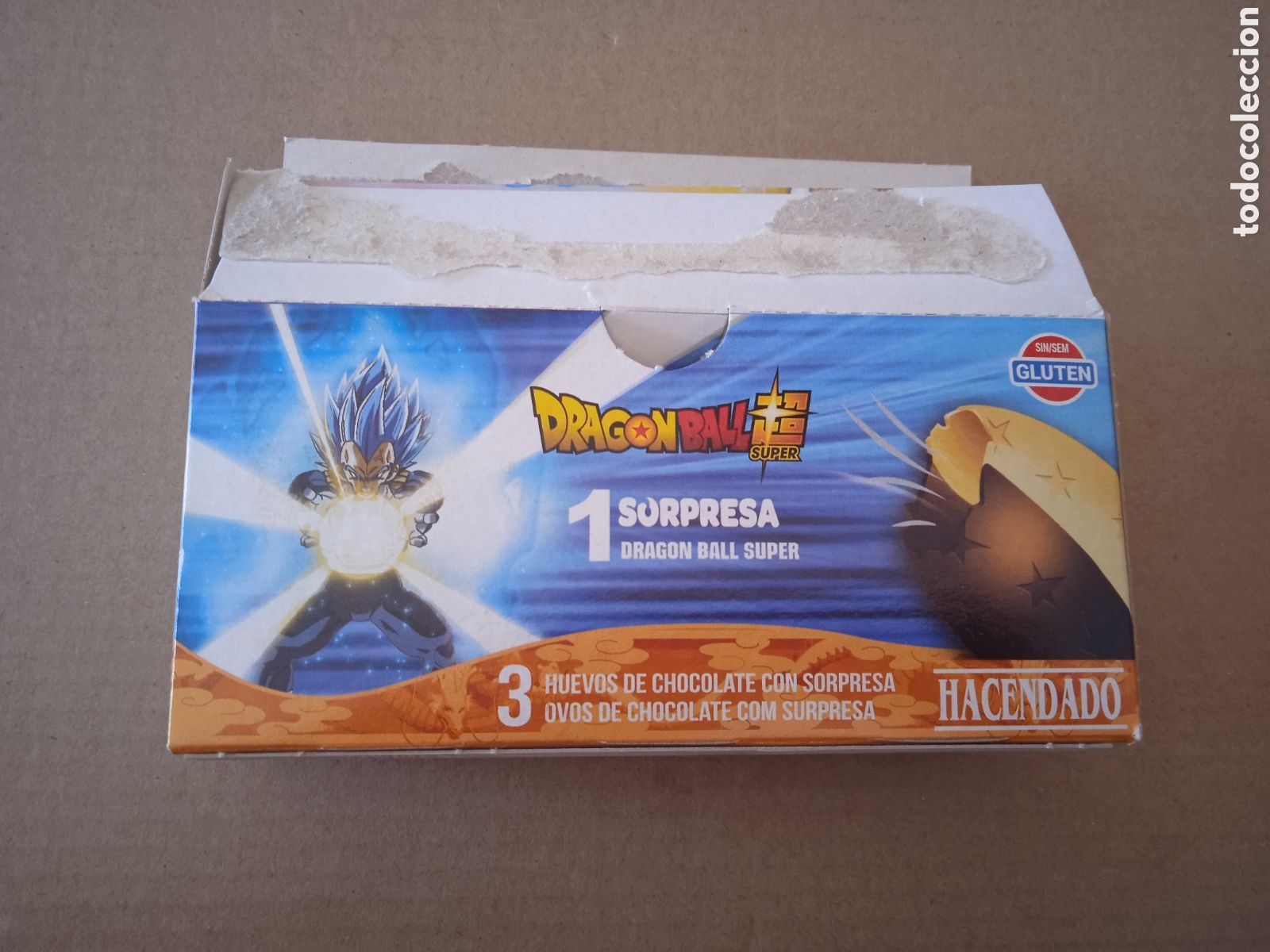Otros Art&iacute;culos de Coleccionismo en Papel: CAJA VACIA PUBLICIDAD HACENDADO MERCADONA DRAGON BALL SUPER HUEVO SORPRESA BOLA DRAGON SON GOKU