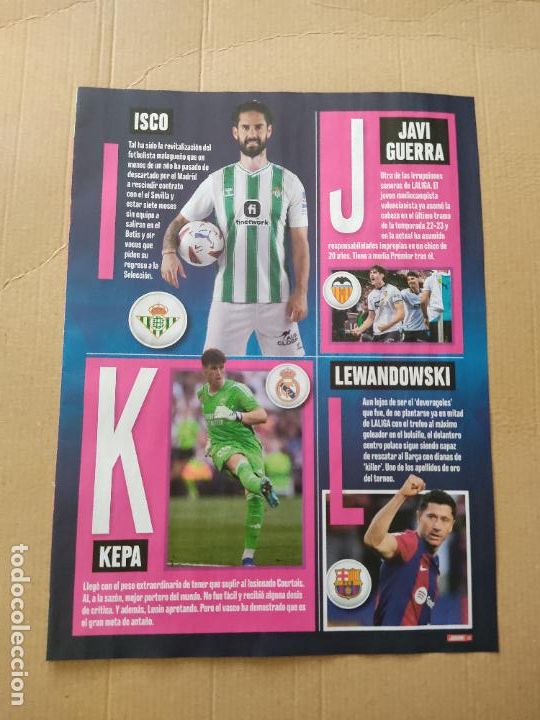 Otros Art&iacute;culos de Coleccionismo en Papel: HOJA REVISTA JUGON 23-24 ISCO KEPA LEWANDOWSKI JAVI GUERRA MORATA SAUL &Ntilde;IGUEZ LE NORMAND