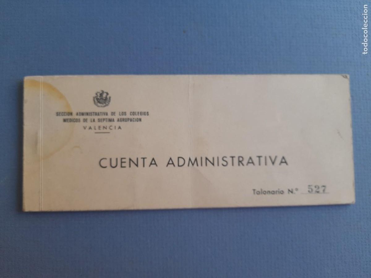 Otros Art&iacute;culos de Coleccionismo en Papel: talones, cuenta administrativa, colegios medicos, valencia , a&ntilde;os 70 , usado