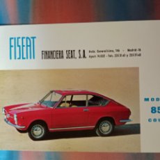 Otros Artículos de Coleccionismo en Papel: FICHA FISEAT PARA SEAT 850 COUPE DE 1968