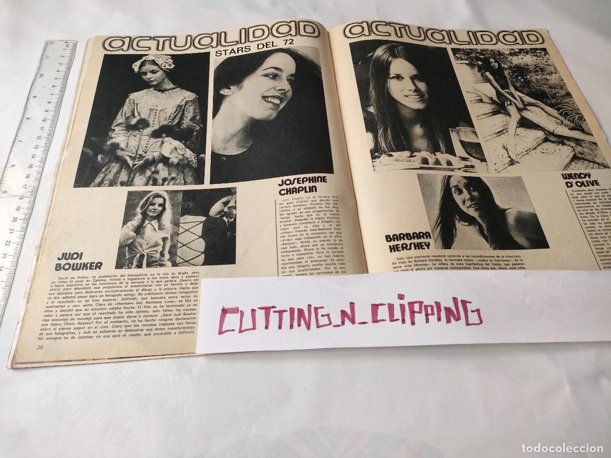 Otros Art&iacute;culos de Coleccionismo en Papel: Clipping [WENDY O'OLIVE, BARBARA HERSHEY, JUDY BOWKER, JOSEPHINE CHAPLIN][FT19712611] Reportaje